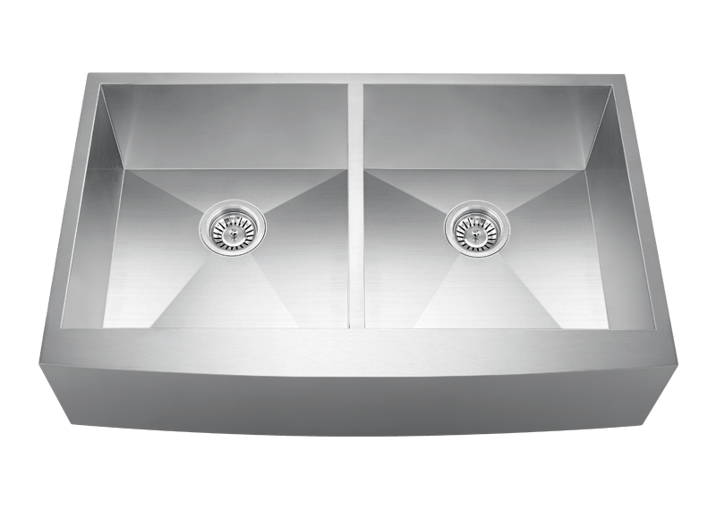 Stainless Steel Equal Double Bowl Apron Farm Sink