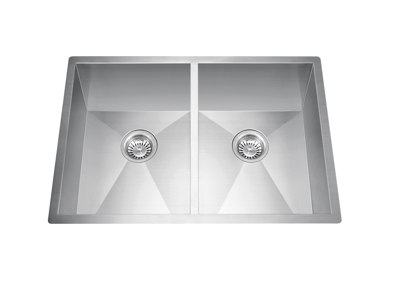 Stainless Steel Handmade Equal Double Bowl Undermount Kitchen Sink
