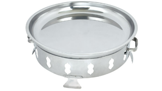 18.0 stainless steel round warmer with pan