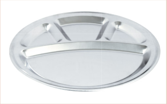 18.0 Stainless Steel 4 Cavities Round Compartment Tray